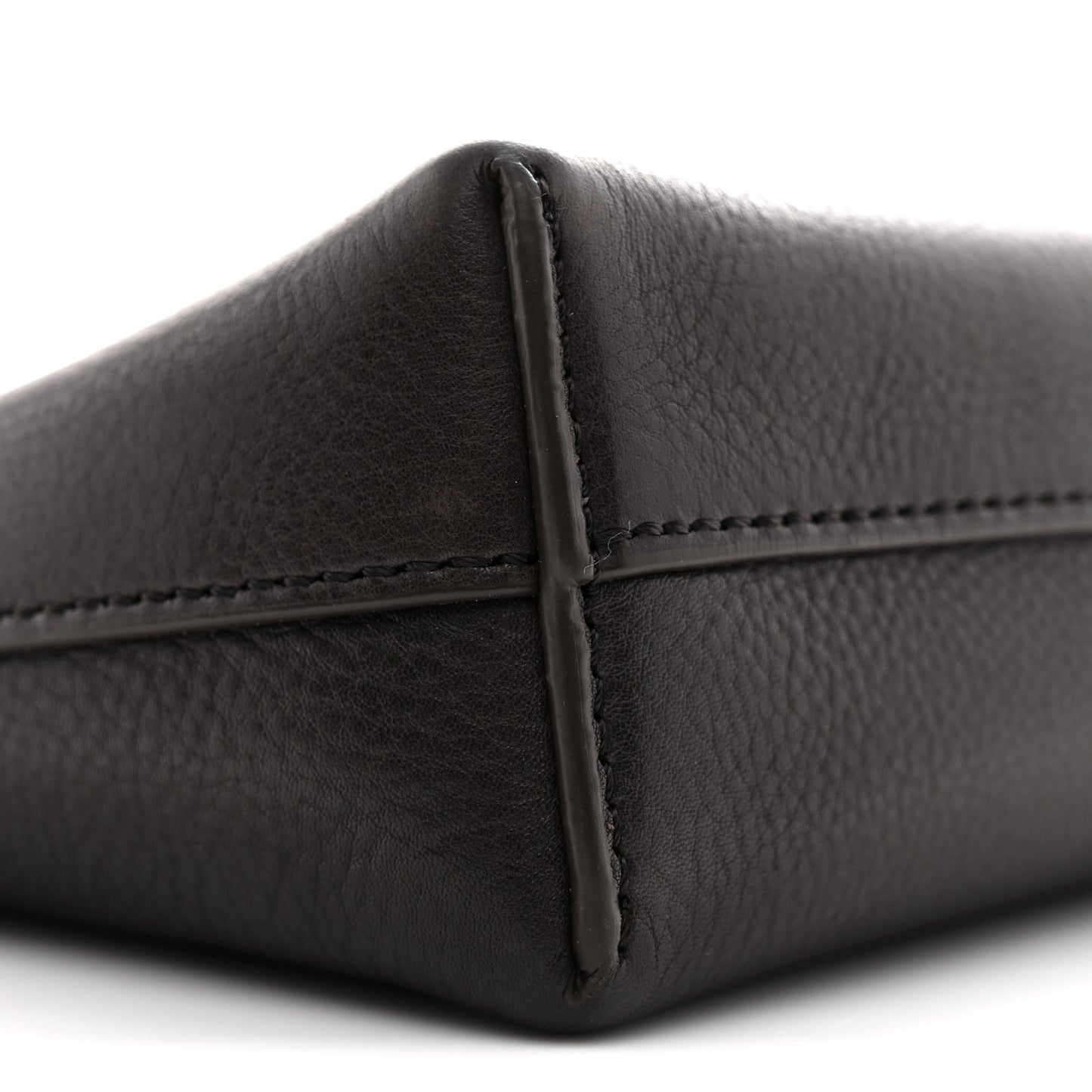 Grained Calfskin Rene Crossbody Dark Brown