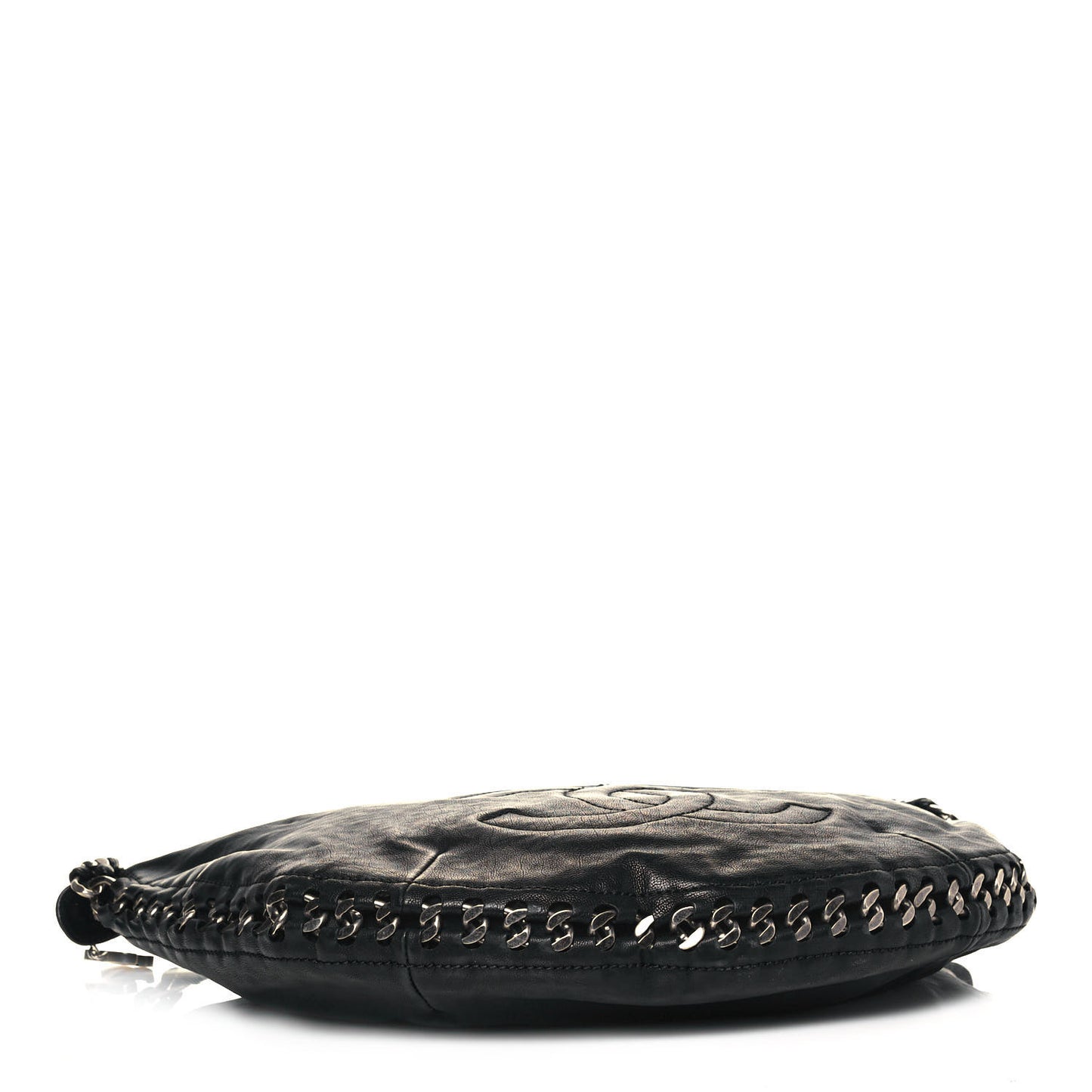 Calfskin Modern Chain Hobo Black