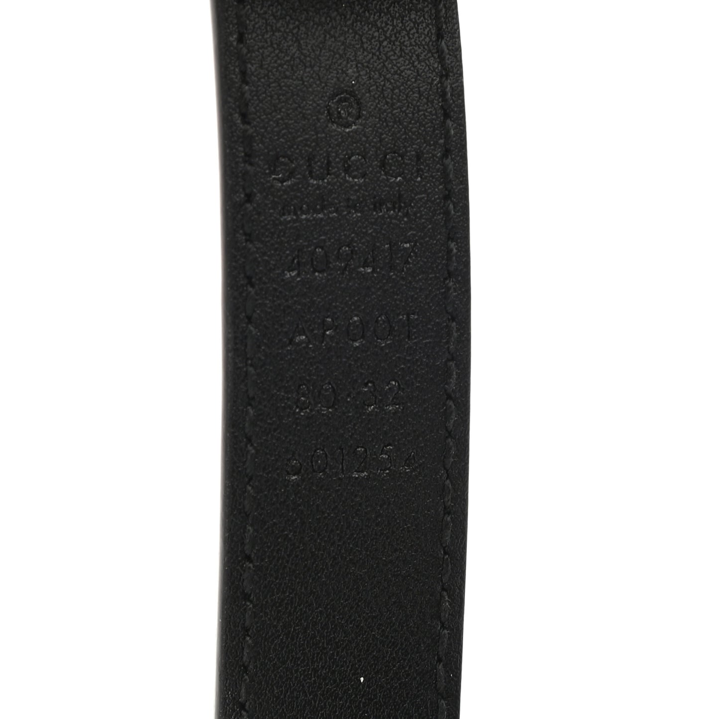 Calfskin Double G 20mm Belt 80 32 Black