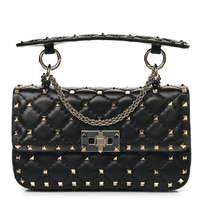 Valentino Garavani Nappa Small Rockstud Spike Shoulder Bag Black 1 of 8