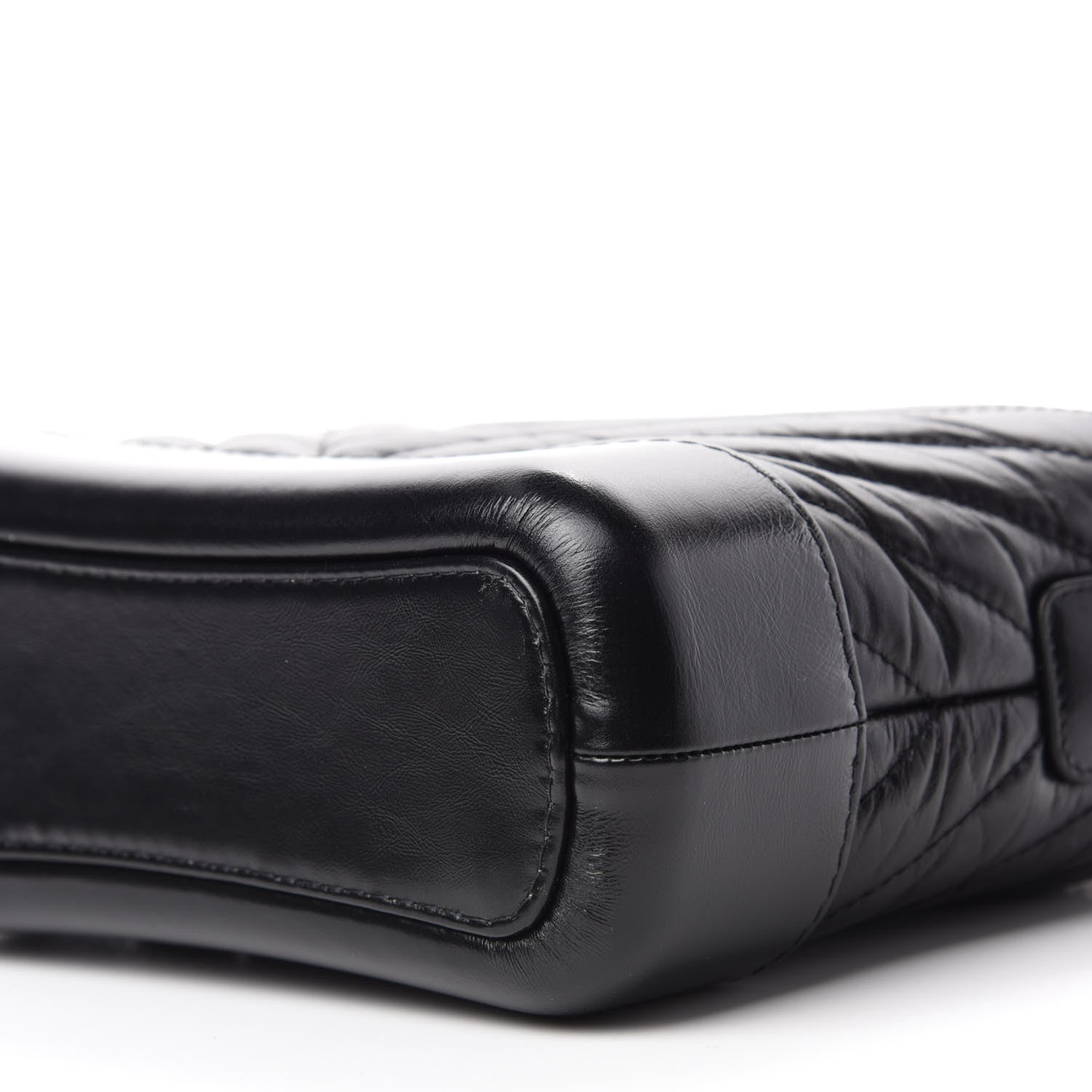 Chanel Aged Calfskin Chevron Quilted Small Gabrielle Hobo Black 7 of 11