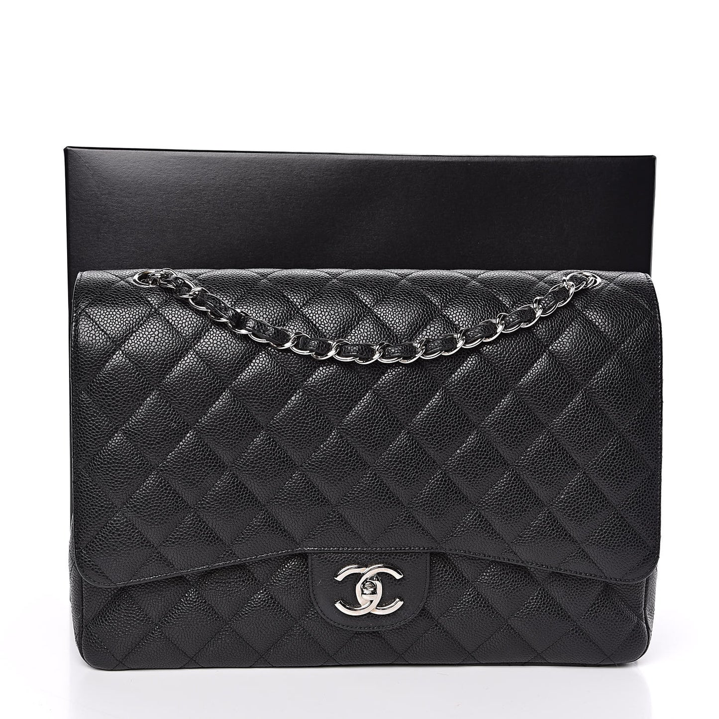 Caviar Quilted Maxi Double Flap Black