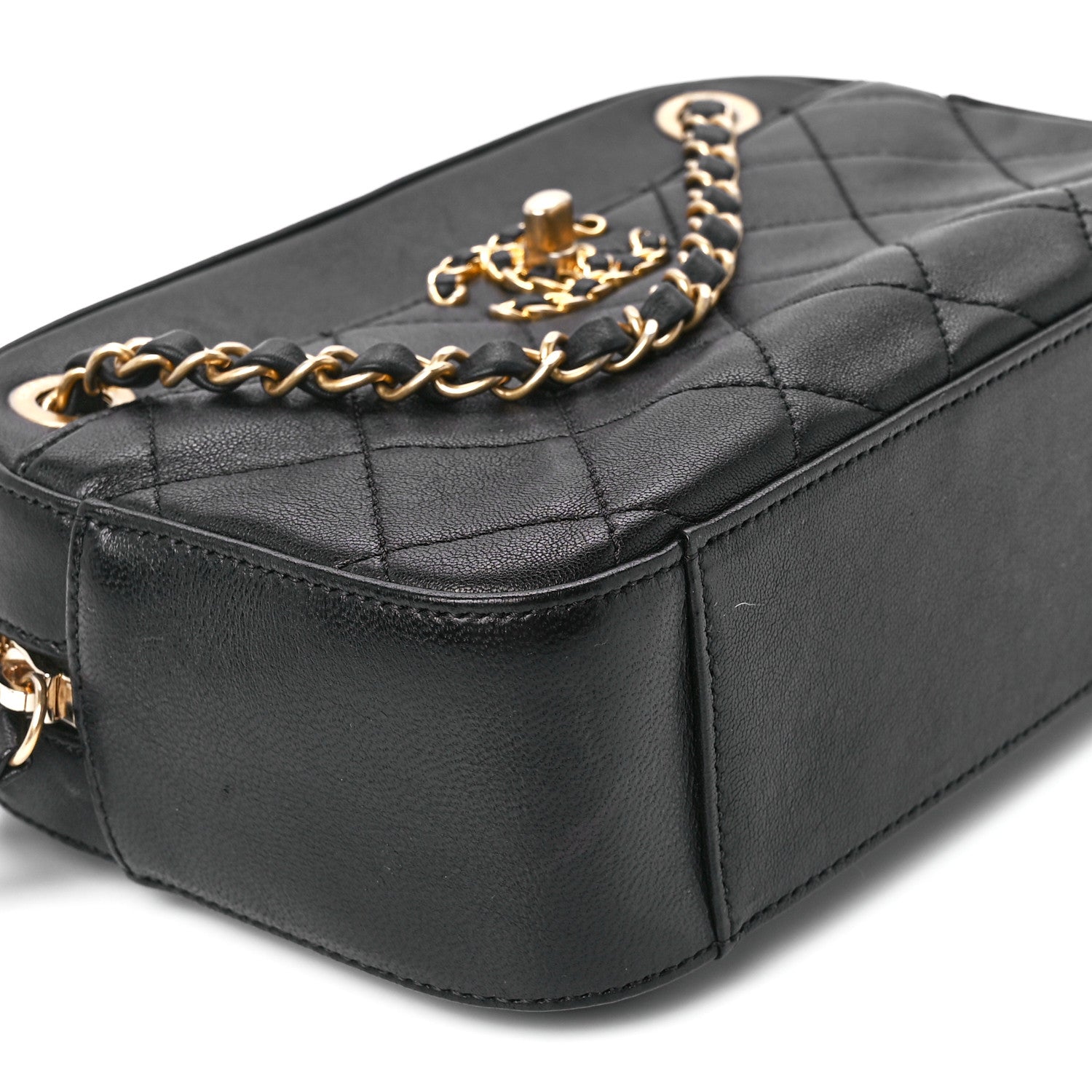 Chanel Goatskin Quilted Chanel 19 Camera Case Black 10 of 11