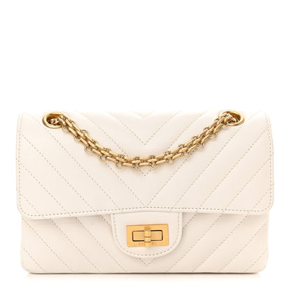 Chanel Aged Calfskin Chevron Quilted 2.55 Reissue Mini Flap White 1 of 13