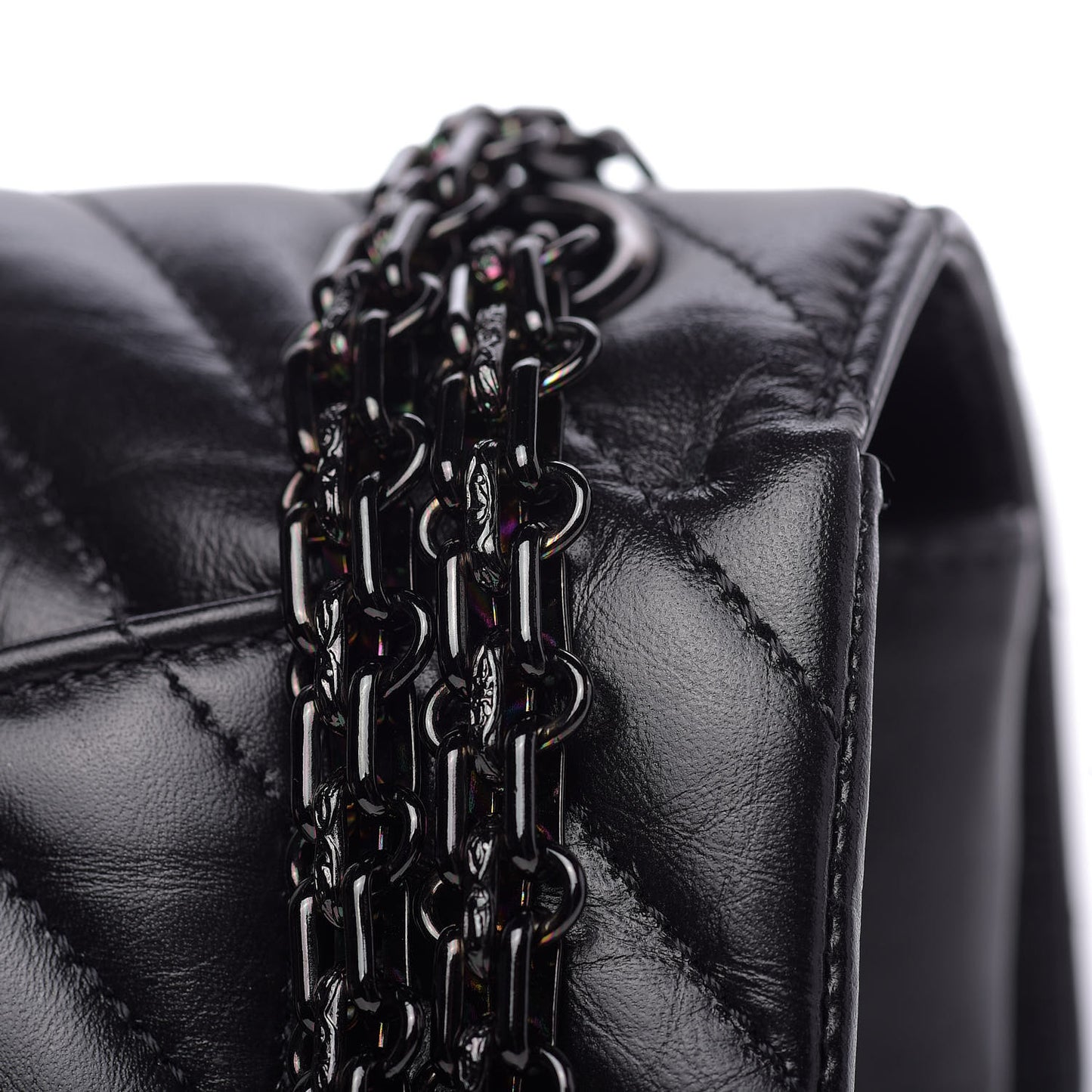 Aged Calfskin Chevron Quilted 2.55 Reissue Mini Flap So Black