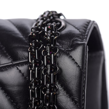 Chanel Aged Calfskin Chevron Quilted 2.55 Reissue Mini Flap So Black 13 of 14