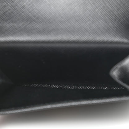 Prada Saffiano Metal Flap Card Holder Black 5 of 8