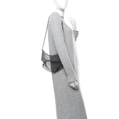 Saint Laurent Mesh Crystal Medium Fanny Shoulder Bag Black 2 of 10