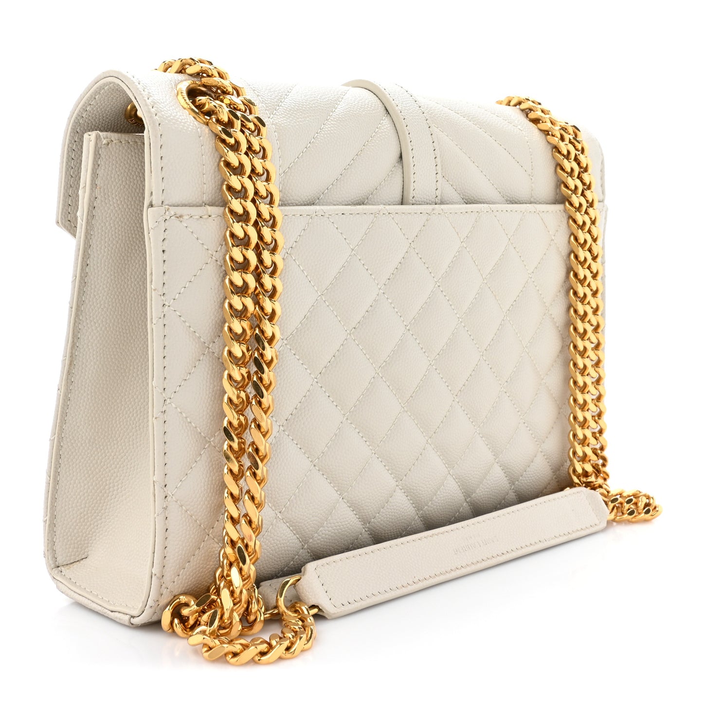 Grain De Poudre Textured Mixed Matelasse Medium Triquilt Monogram Satchel Crema Soft