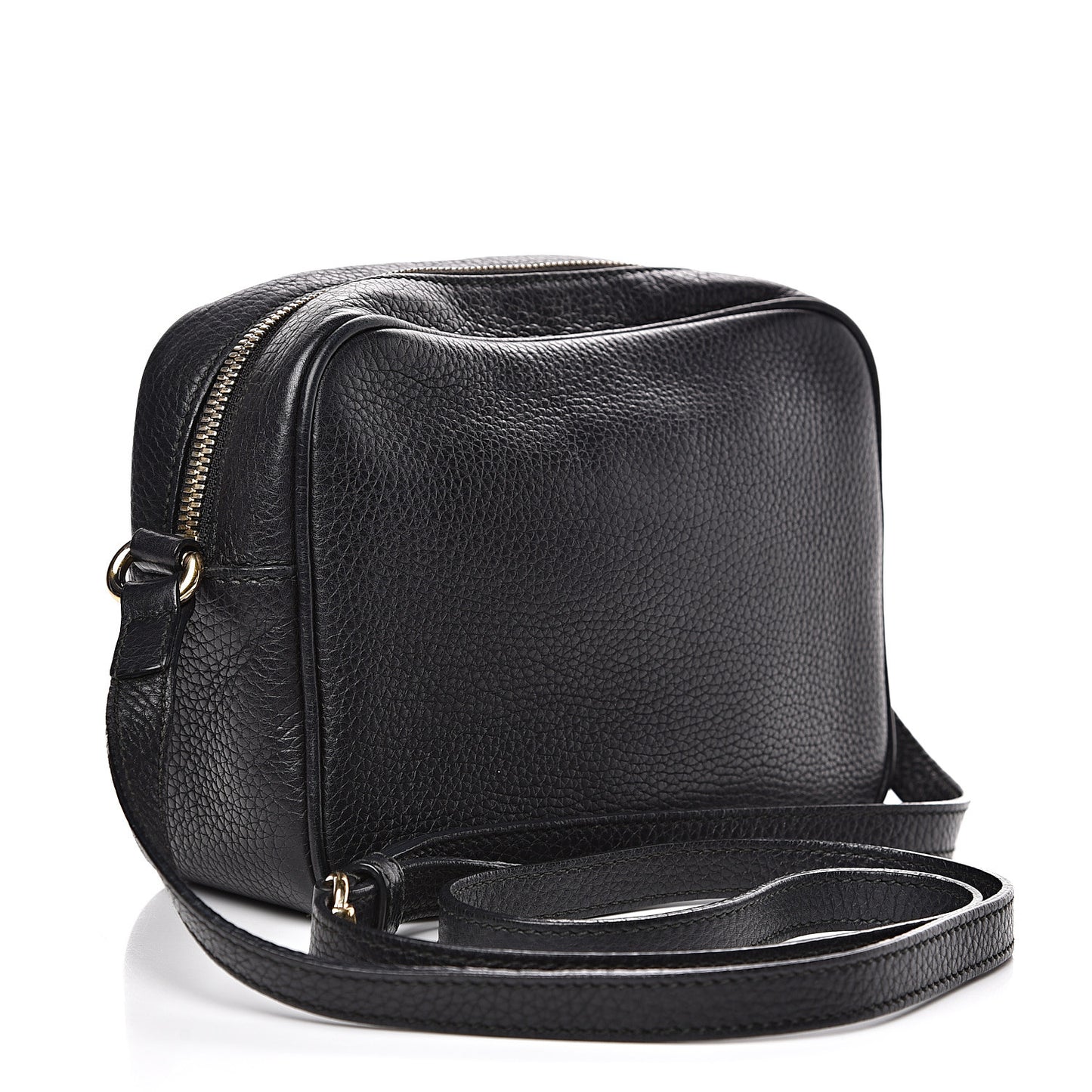 Pebbled Calfskin Small Soho Disco Bag Black