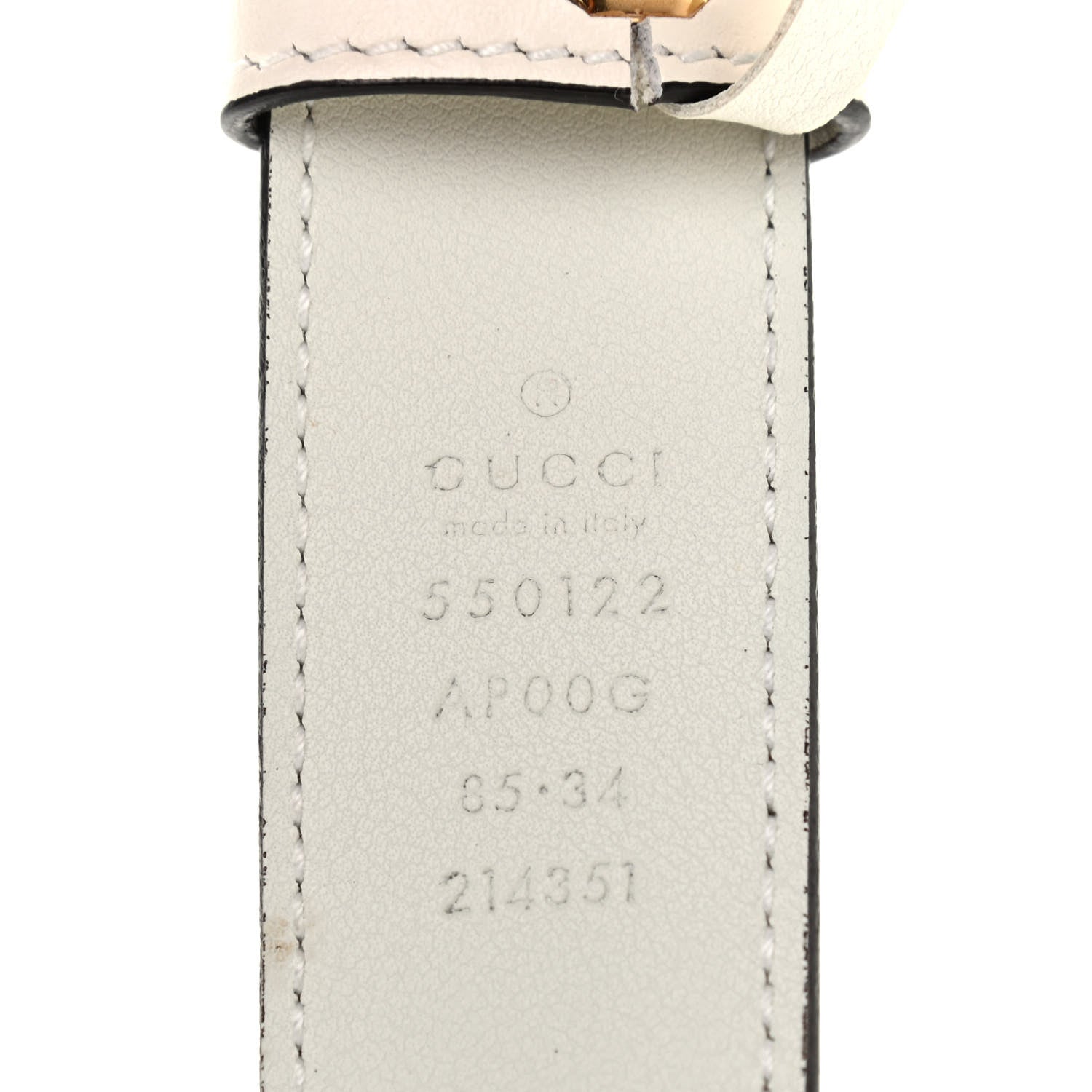 Gucci Moon Calfskin Zumi 30mm Belt 85 34 Off White 3 of 6