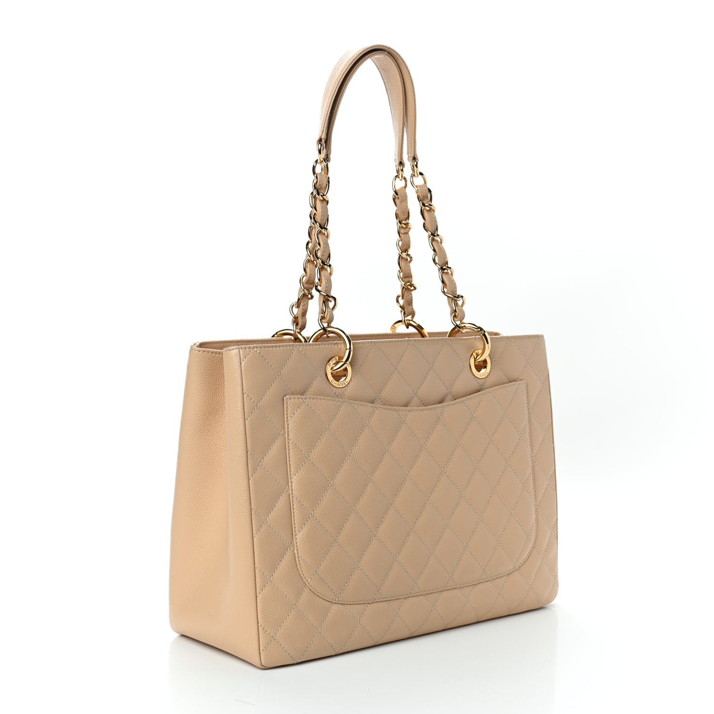 Caviar Quilted Grand Shopping Tote GST Beige Clair