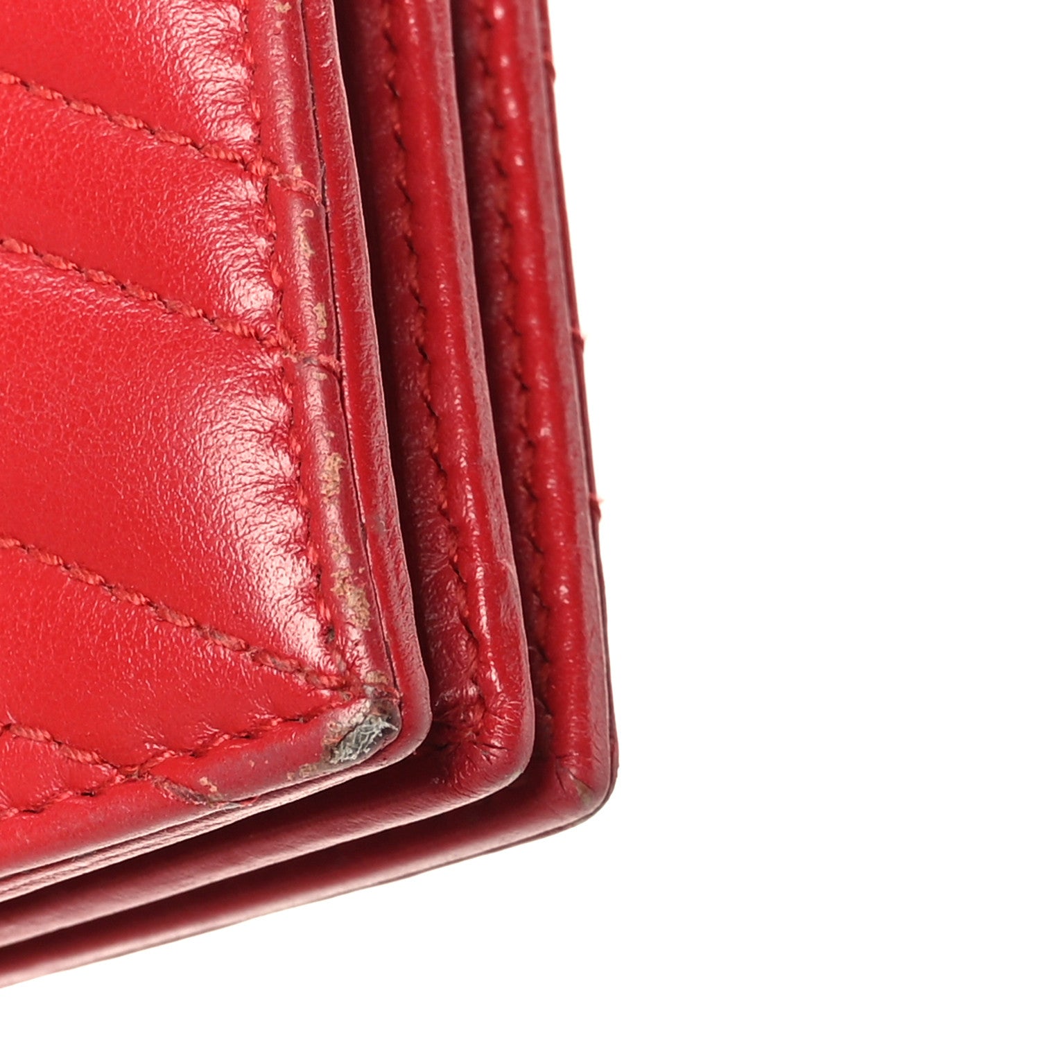 Gucci Calfskin Matelasse GG Marmont Card Case Wallet Hibiscus Red 10 of 12