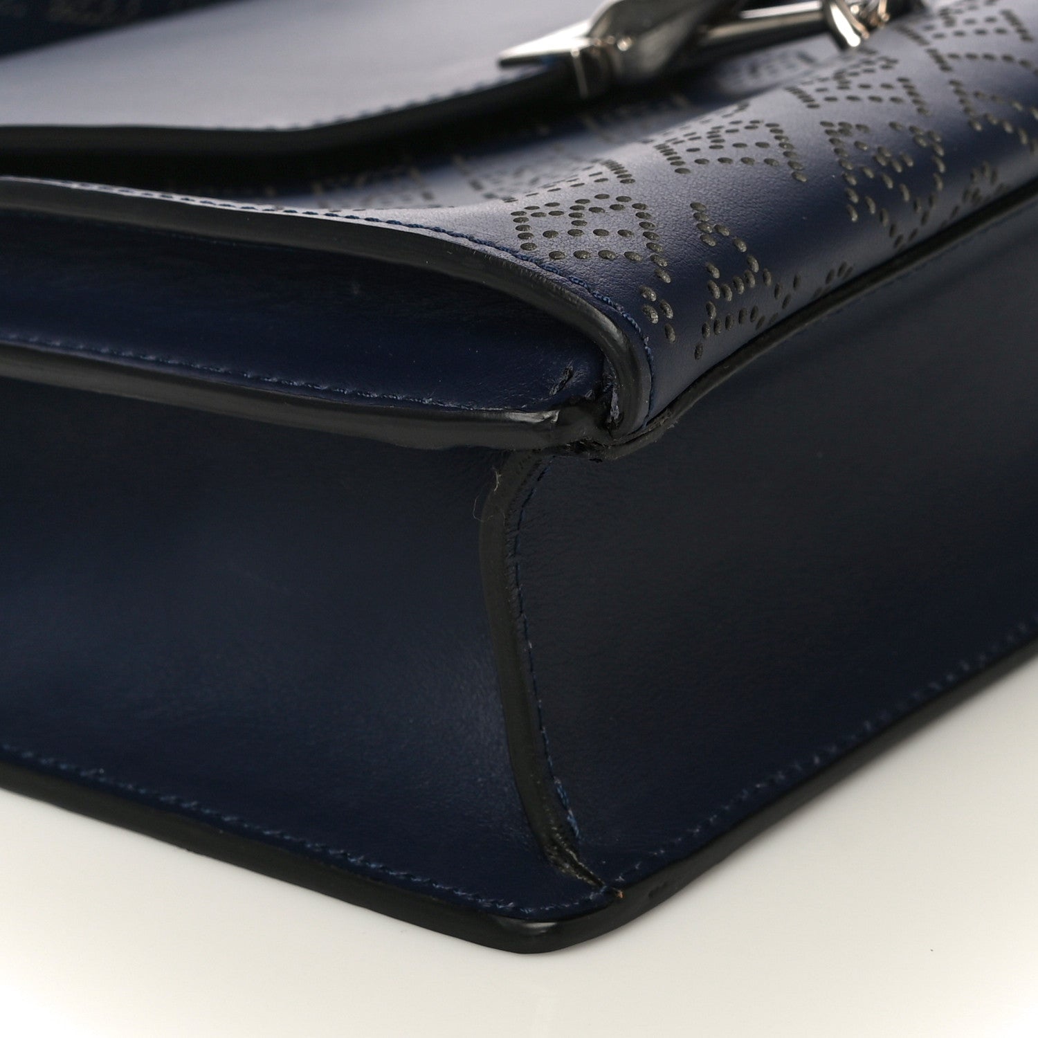 Burberry Calfskin Perforated Small Macken Crossbody Bag Regency Blue 8 of 16