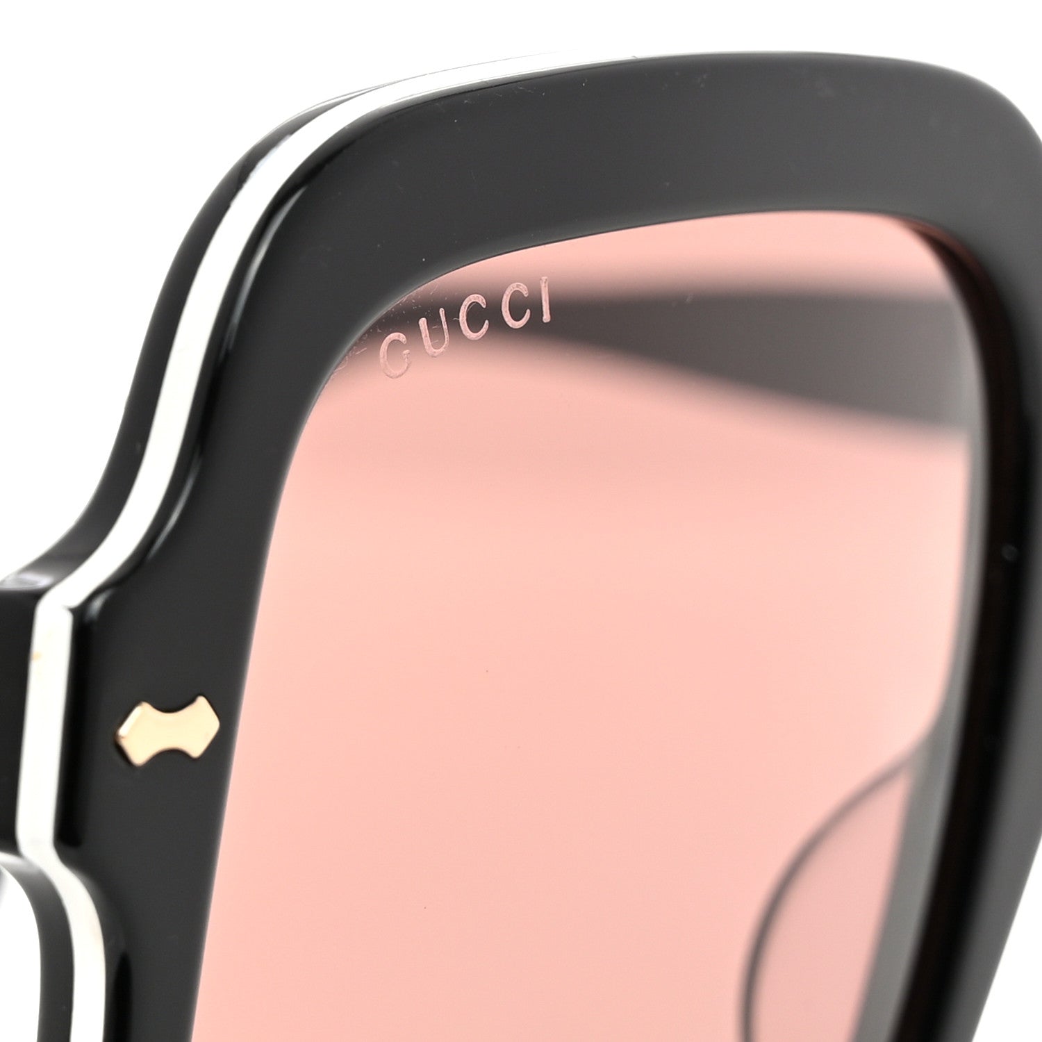 Gucci Acetate Round Frame Sunglasses GG1240S Black White 7 of 8