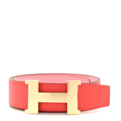 Hermes Epsom 42mm Constance H Belt 95 38 Rouge Casaque Rose Confetti 1 of 6