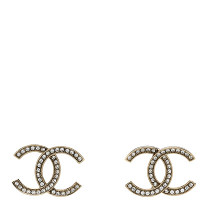 Chanel Crystal CC Earrings Gold 1 of 5