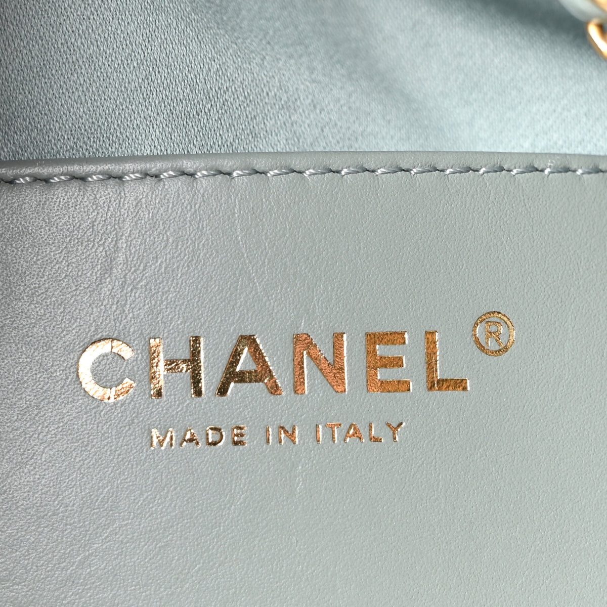 Caviar Quilted Small Chanel 25 Handbag Light Green