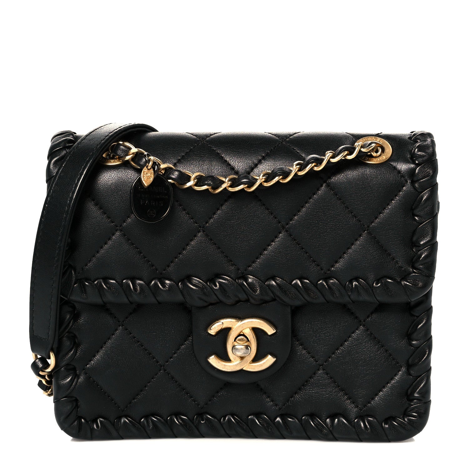 Chanel Calfskin Braided Mini My Own Frame Flap Black 1 of 12