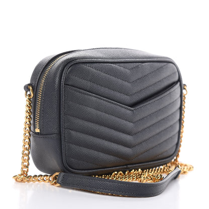 Saint Laurent Grain De Poudre Matelasse Monogram Mini Lou Camera Bag Dark Smog 3 of 9