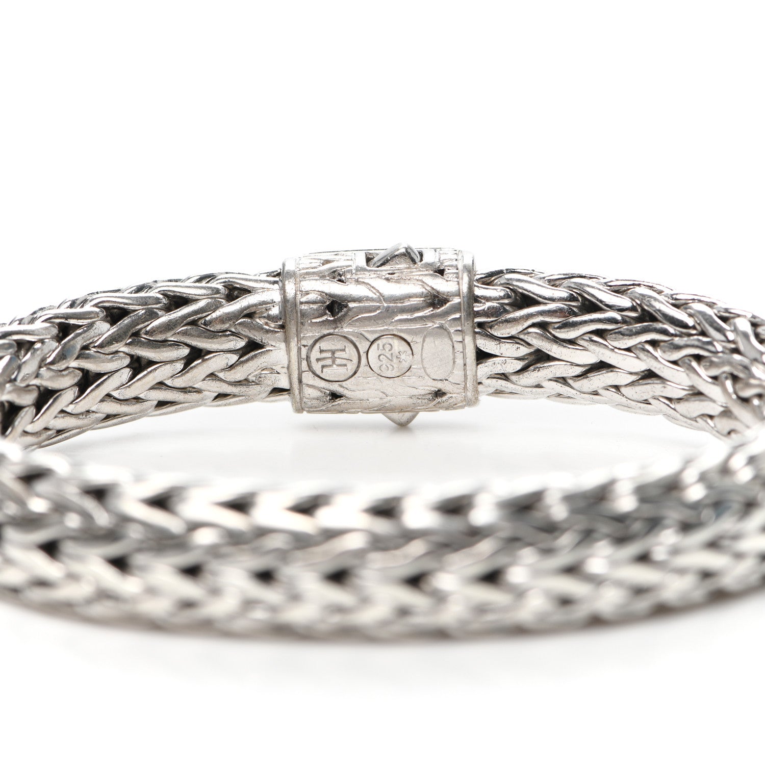 John Hardy Sterling Silver Diamond 11mm Classic Chain Bracelet 4 of 5