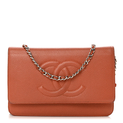Chanel Caviar Timeless CC Wallet On Chain WOC Orange 1 of 11