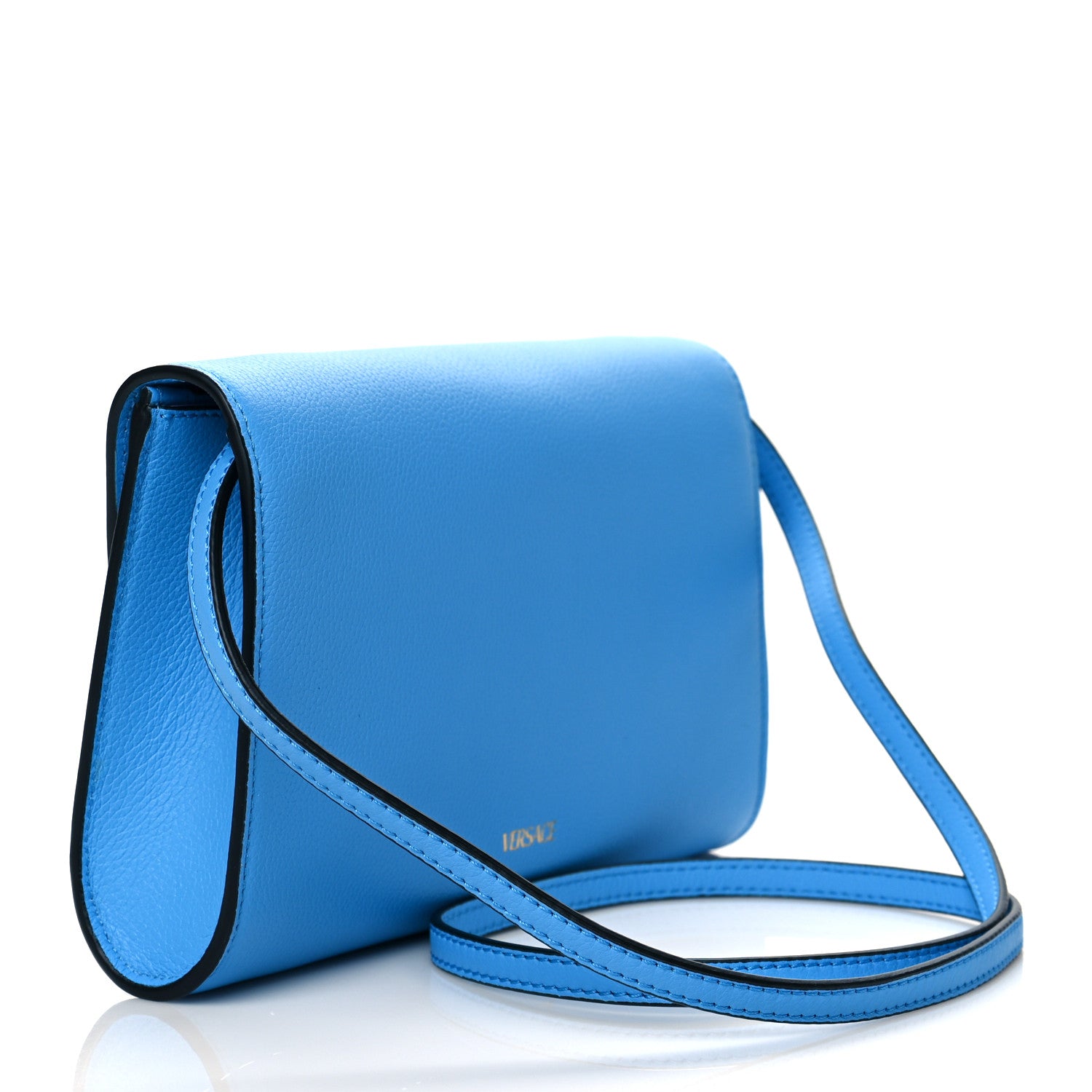 Versace Grained Calfskin La Medusa Crossbody Bag DV Blue 3 of 9