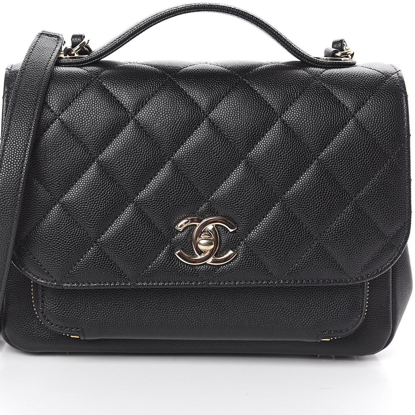 Caviar Quilted Medium Business Affinity Flap Black