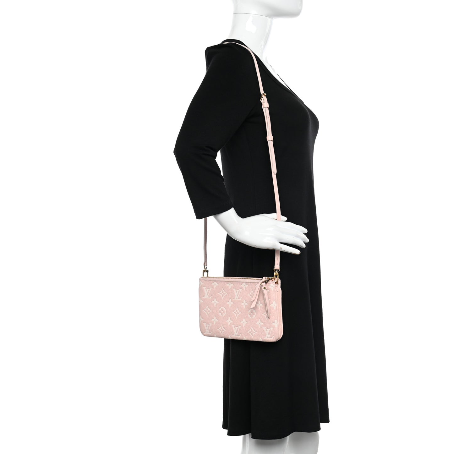 Empreinte Monogram Double Zip Pochette Rose