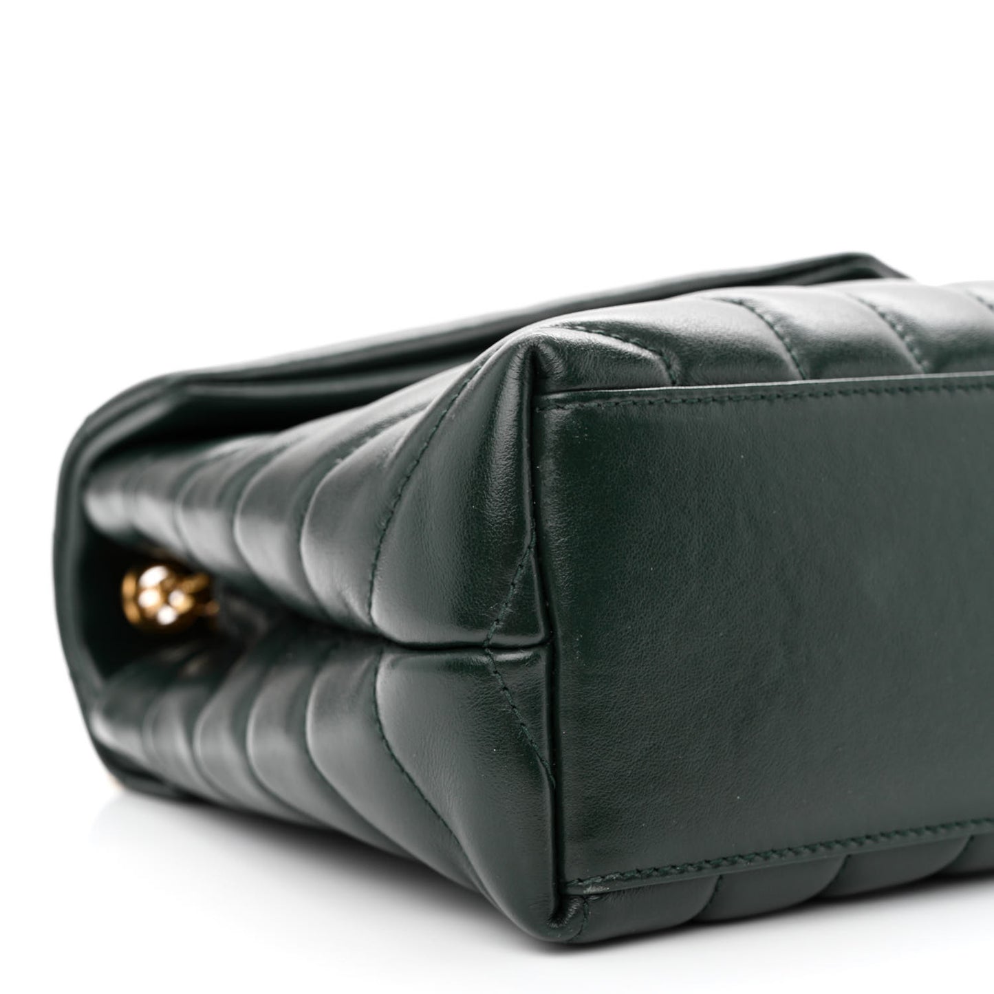 Calfskin Y Quilted Monogram Small Loulou Chain Satchel Olive