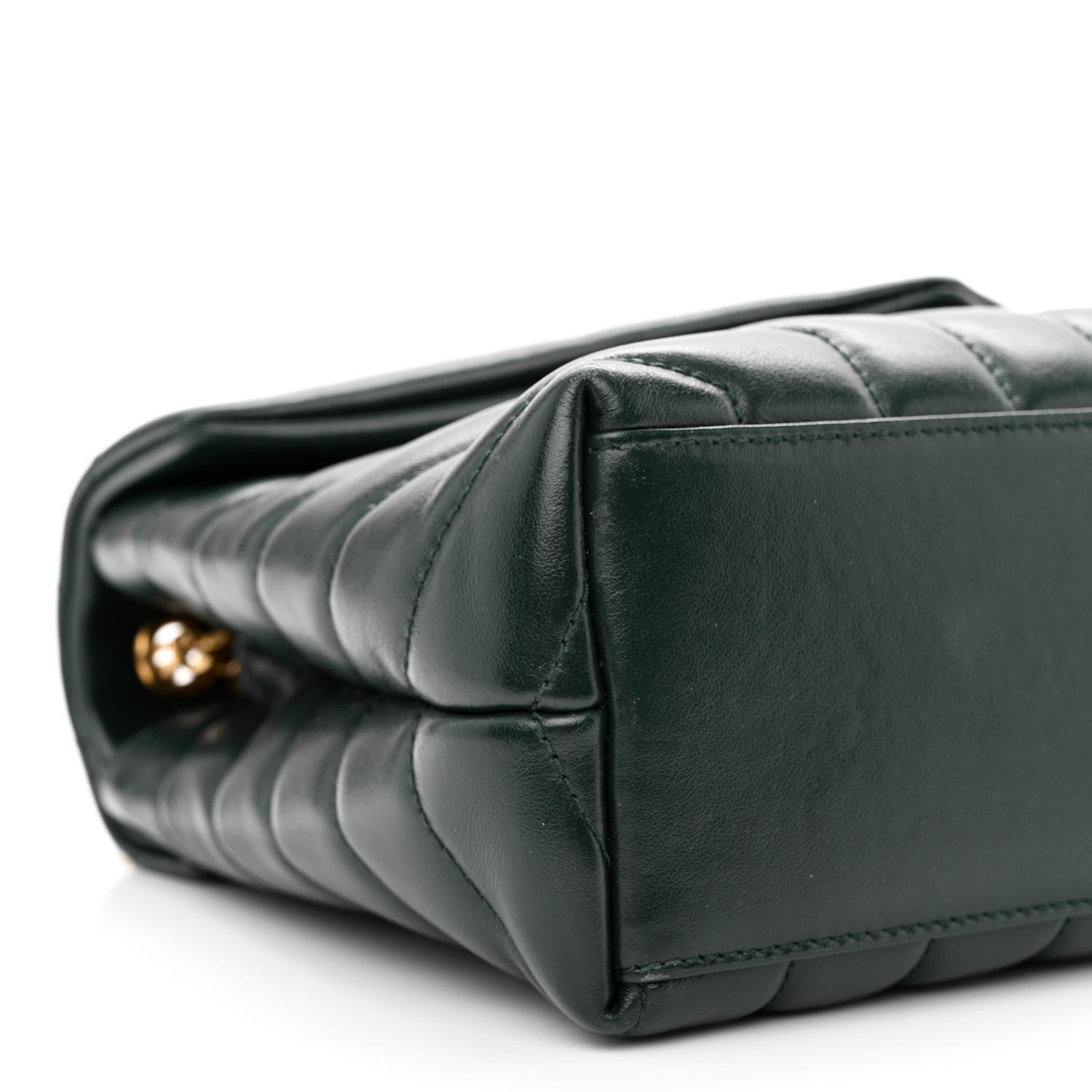 Saint Laurent Calfskin Y Quilted Monogram Small Loulou Chain Satchel Olive 9 of 11