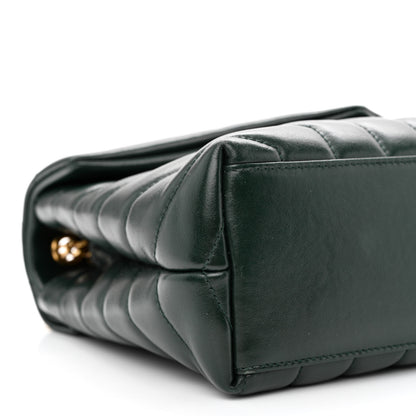 Saint Laurent Calfskin Y Quilted Monogram Small Loulou Chain Satchel Olive 9 of 11