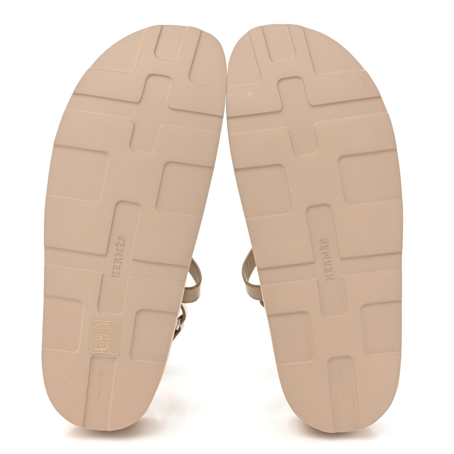 Hermes Calfskin Womens Enid Sandals 40 Argile 5 of 10