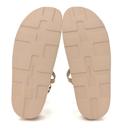 Hermes Calfskin Womens Enid Sandals 40 Argile 5 of 10