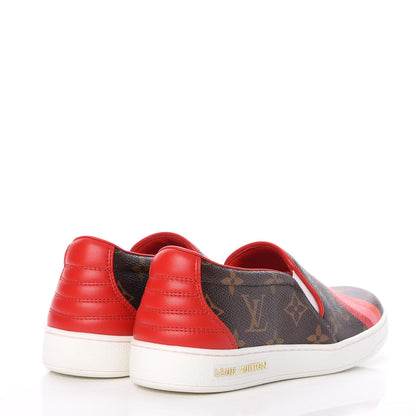 Louis Vuitton Monogram Frontrow Slip On Sneakers 35.5 Rouge 4 of 9
