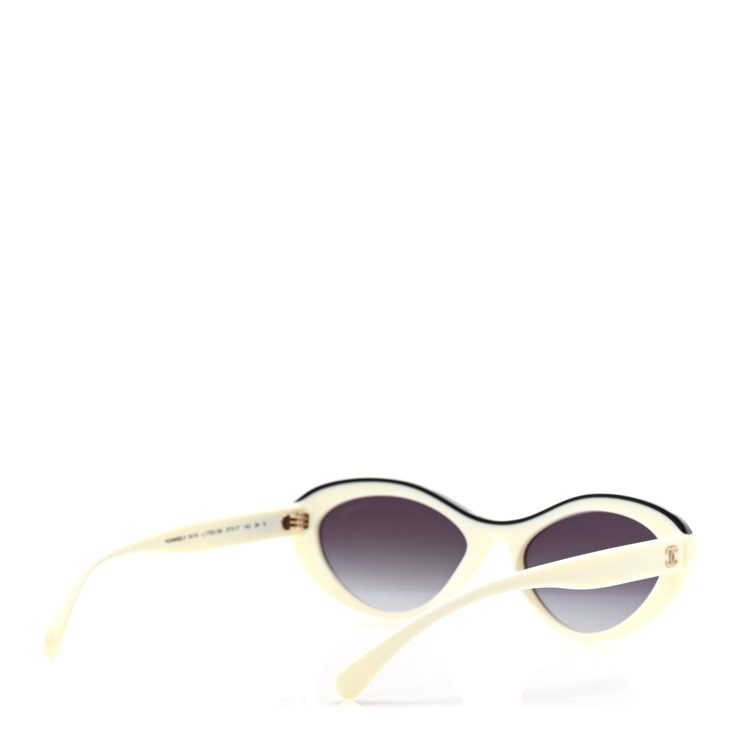 Chanel Acetate Oval Sunglasses 5416 White Black 4 of 8