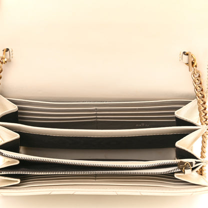 Gucci Calfskin Matelasse GG Marmont Chain Wallet Mystic White 5 of 10