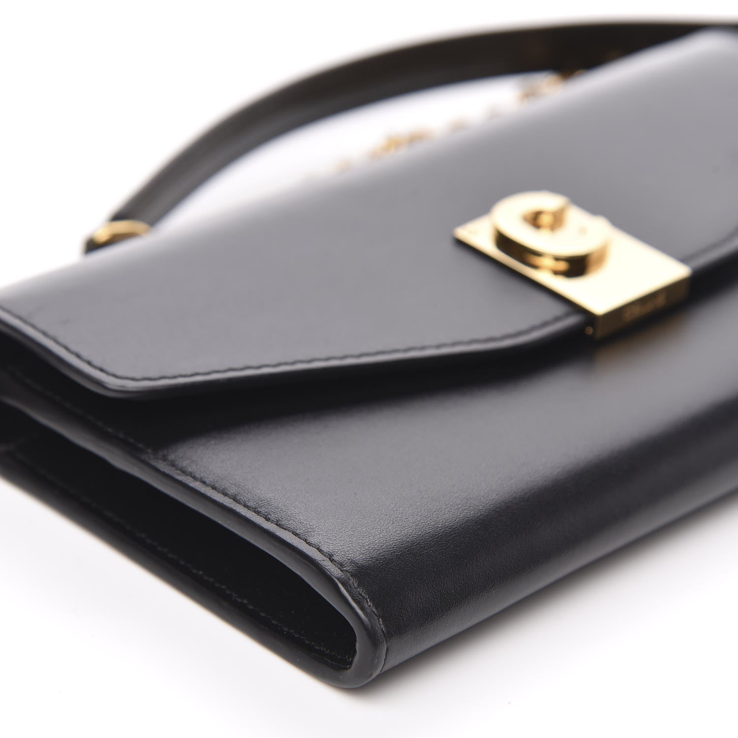 Celine Shiny Smooth Calfskin C Wallet On Chain Bag Black 7 of 9