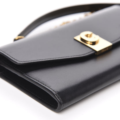 Celine Shiny Smooth Calfskin C Wallet On Chain Bag Black 7 of 9