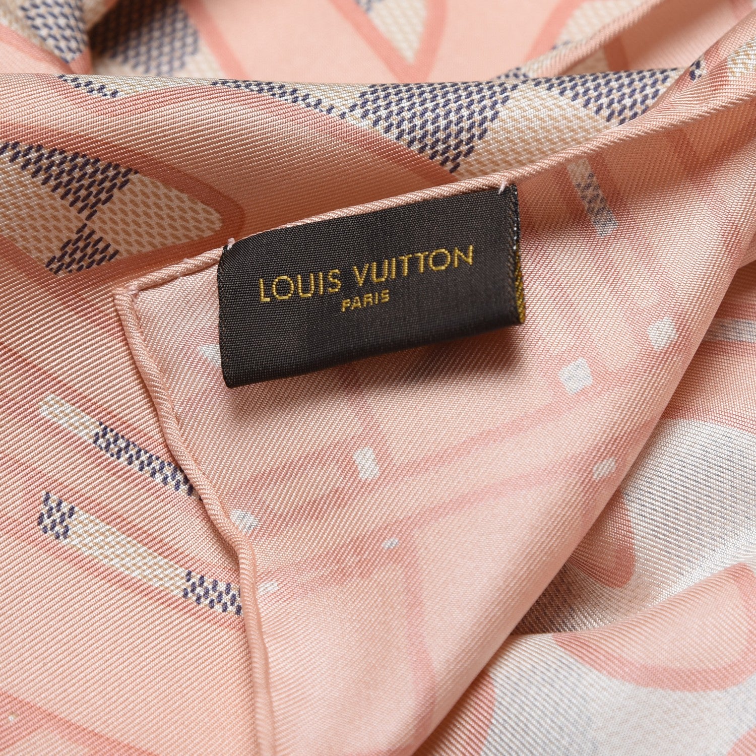 Louis Vuitton Silk Damier Azur Tahitienne Square Scarf 4 of 5
