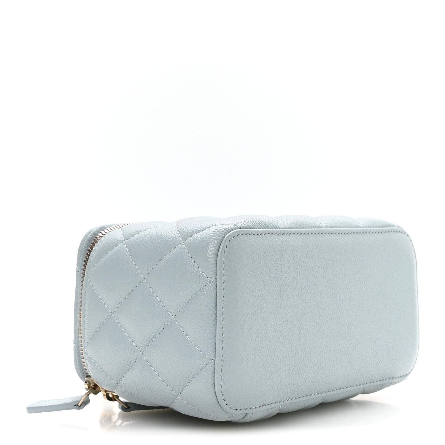 Chanel Caviar Quilted Small Tiny CC Vanity Case With Chain Light Blue Light Blue 4 of 12