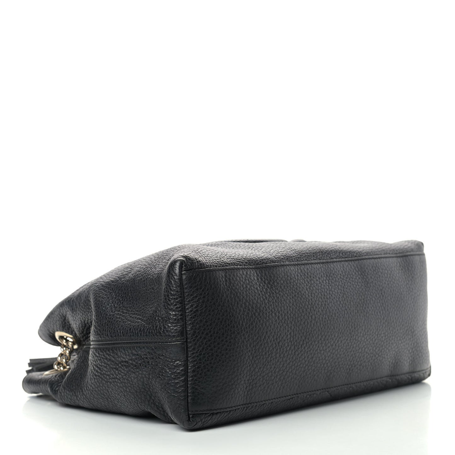 Pebbled Calfskin Medium Soho Chain Shoulder Bag Black