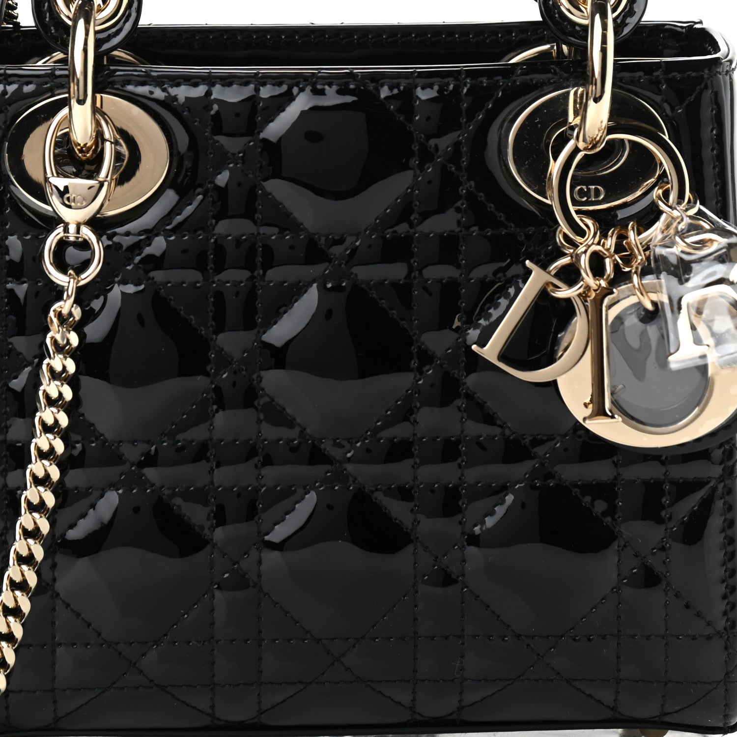 Christian Dior Patent Cannage Mini Lady Dior Black 7 of 10