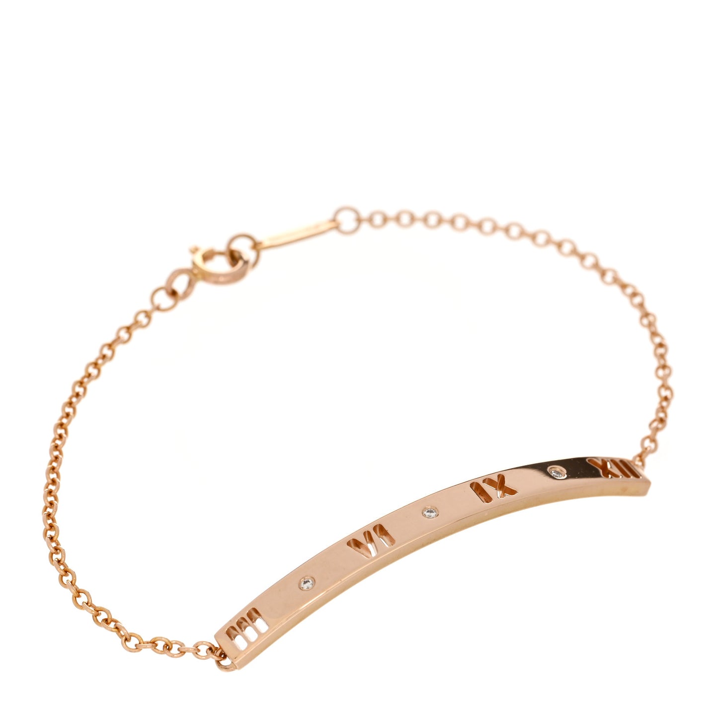 18K Rose Gold Diamond Atlas Bar Pierced Bracelet