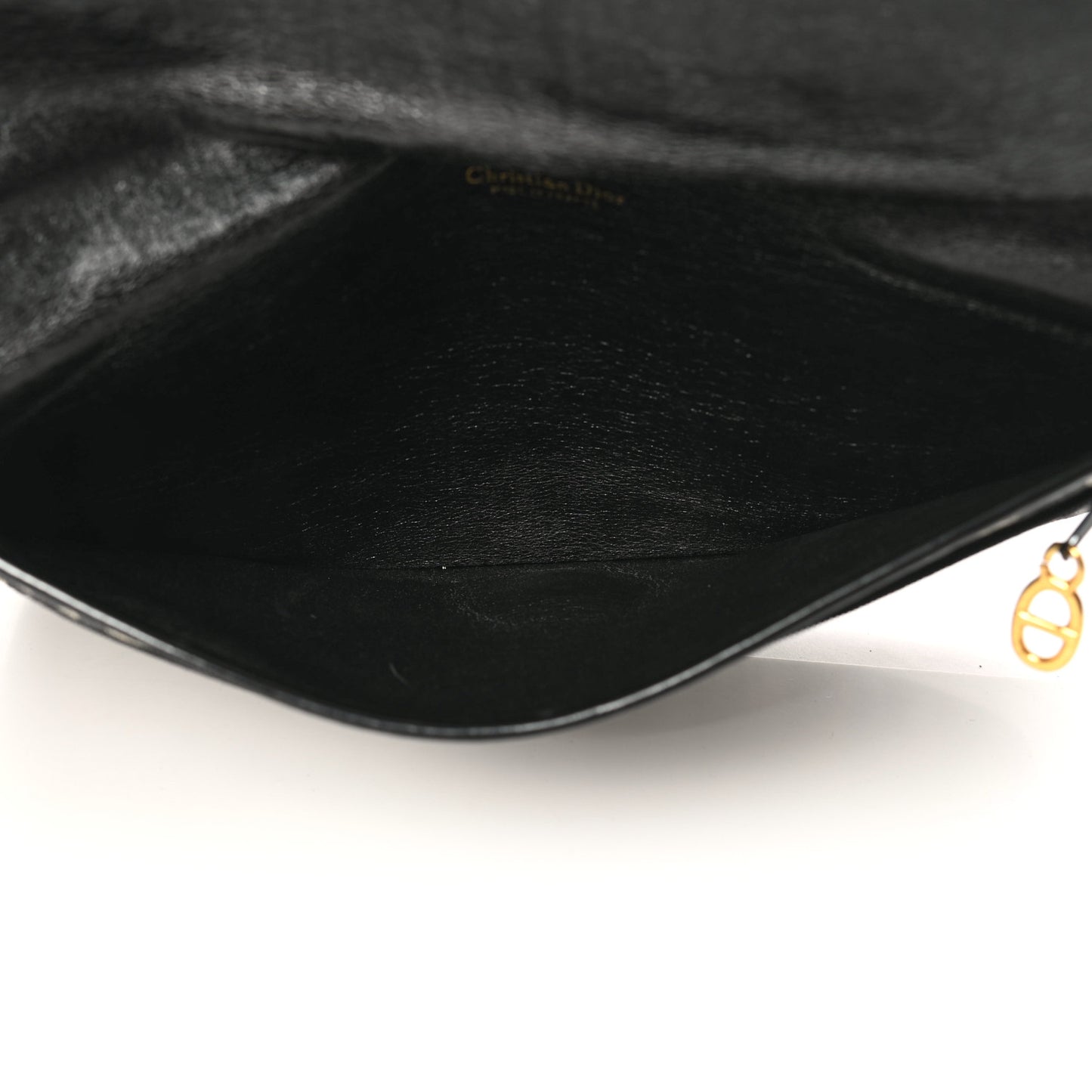 Monogram Flap Clutch Navy Blue