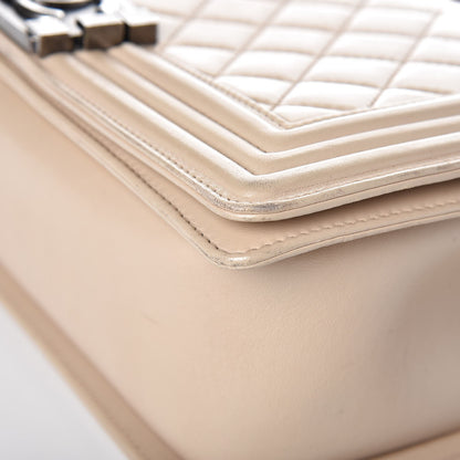 Chanel Lambskin Quilted Medium Boy Flap Beige 13 of 17