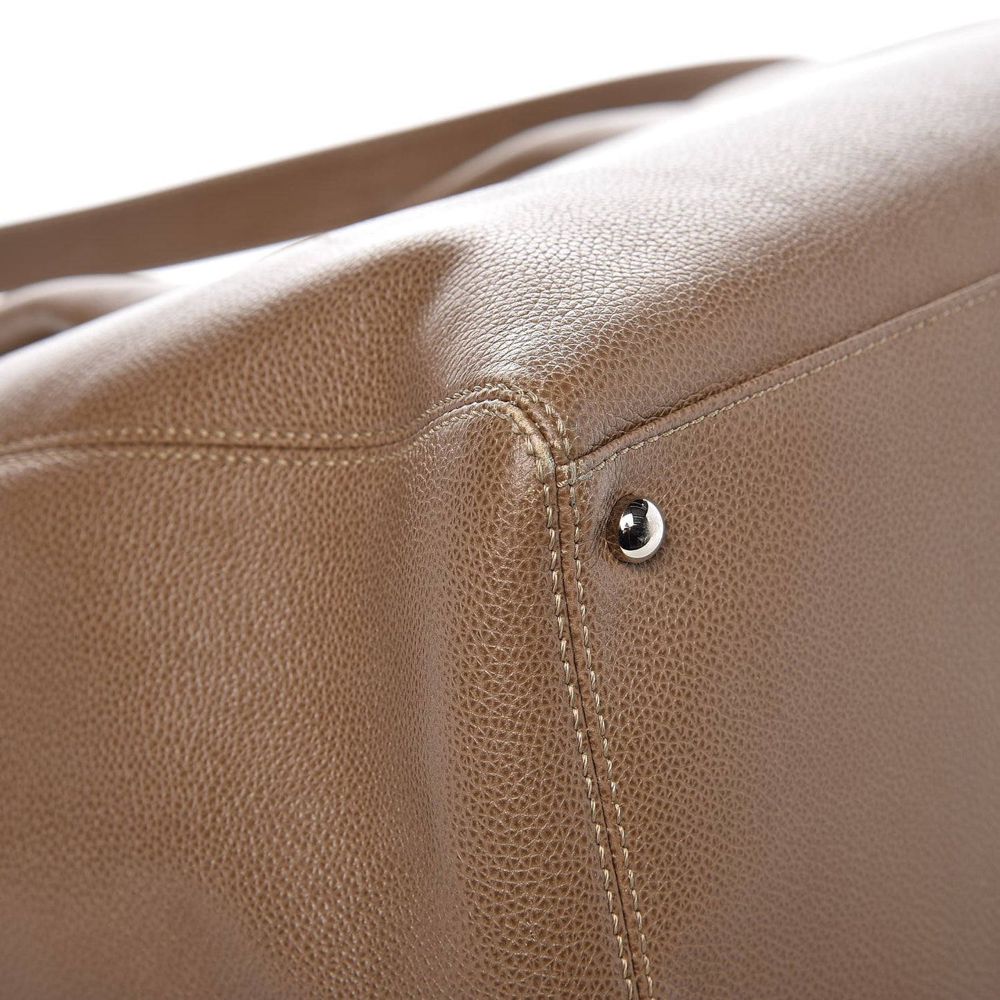 Calfskin Cerf Executive Shopper Tote Beige