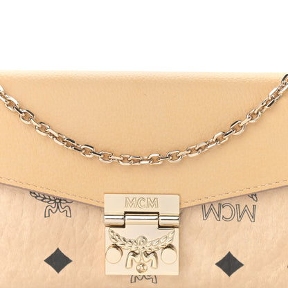 MCM Visetos Calfskin Large Patricia Wallet On Chain Beige 7 of 10
