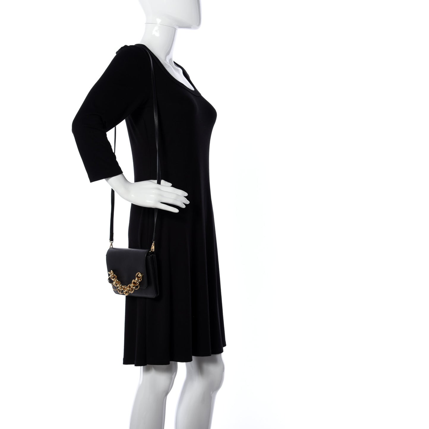 Smooth Calfskin Drew Bijou Clutch Black