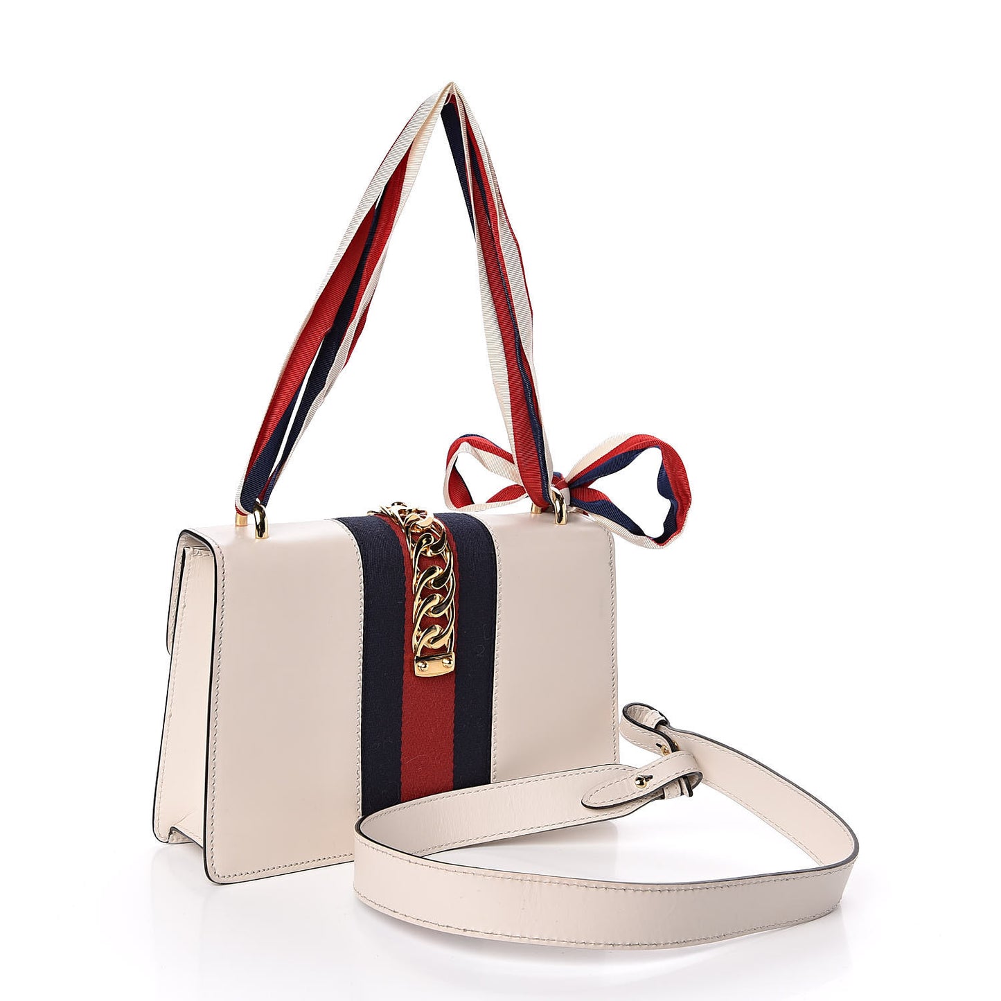 Calfskin Small Sylvie Shoulder Bag Off White